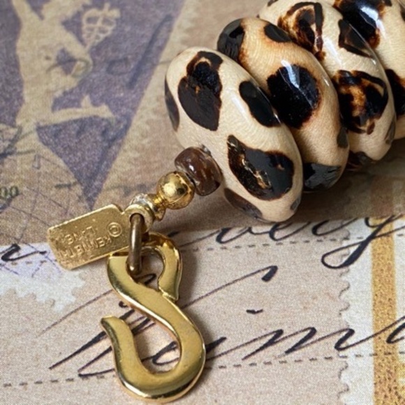 VTG KENNETH LANE Cheetah Bead Necklace - Picture 4 of 10